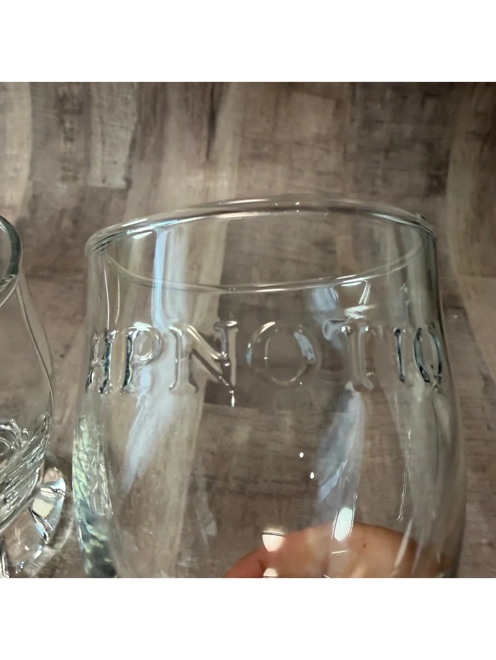 Set of 2 HPNOTIQ Clear Glass Footed Glasses Tasting On The Rocks Barware